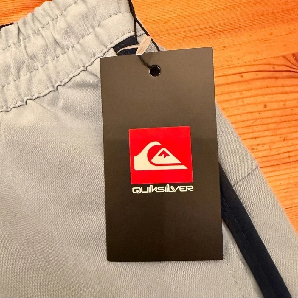Quiksilver Omni Shorts Men's L 2 Dusty Blue Stretch Waist Dry Flight Athletic